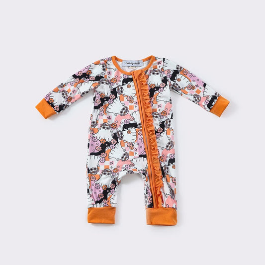Groovy Ghost Ruffle Romper