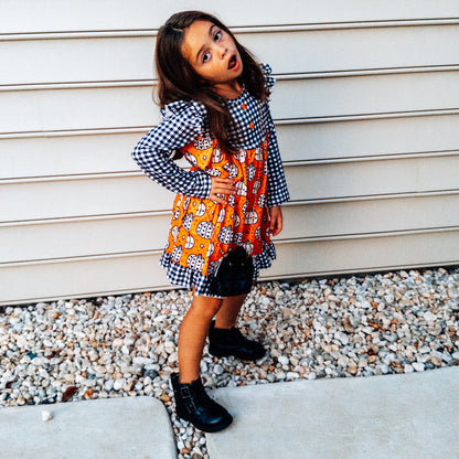 Pumpkin / Polkdot Dress