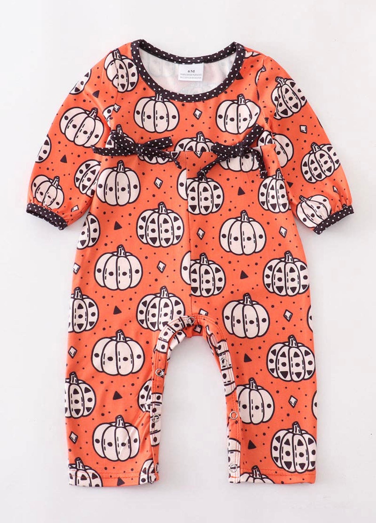 Pumpkin Polka Dot Romper