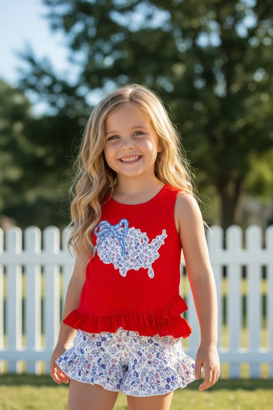 USA Floral Applique Set