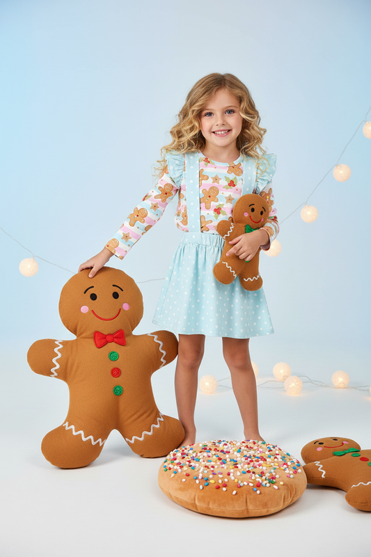 Blue Gingerbread Skirt Set