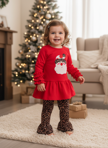 Santa Applique Leopard Set