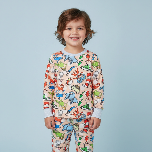 Cream Multi-Character “Cat” PJS