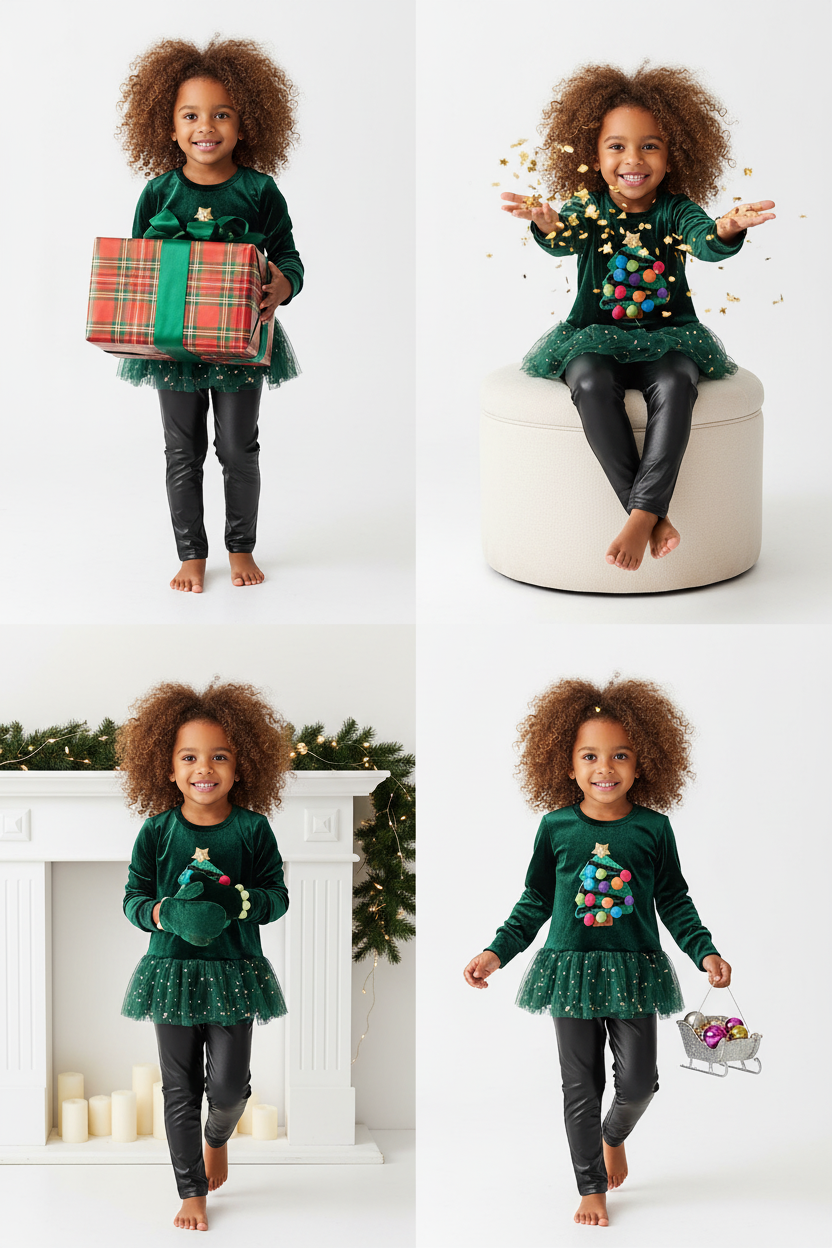 Christmas Tree Velvet Leather Set