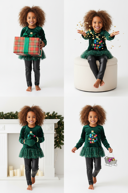 Christmas Tree Velvet Leather Set