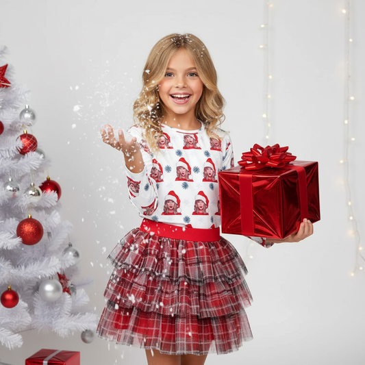 Swiftie Plaid Tulle Skirt Set