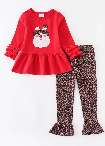 Santa Applique Leopard Set