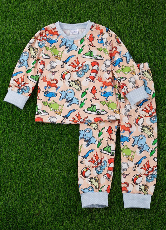 Cream Multi-Character “Cat” PJS