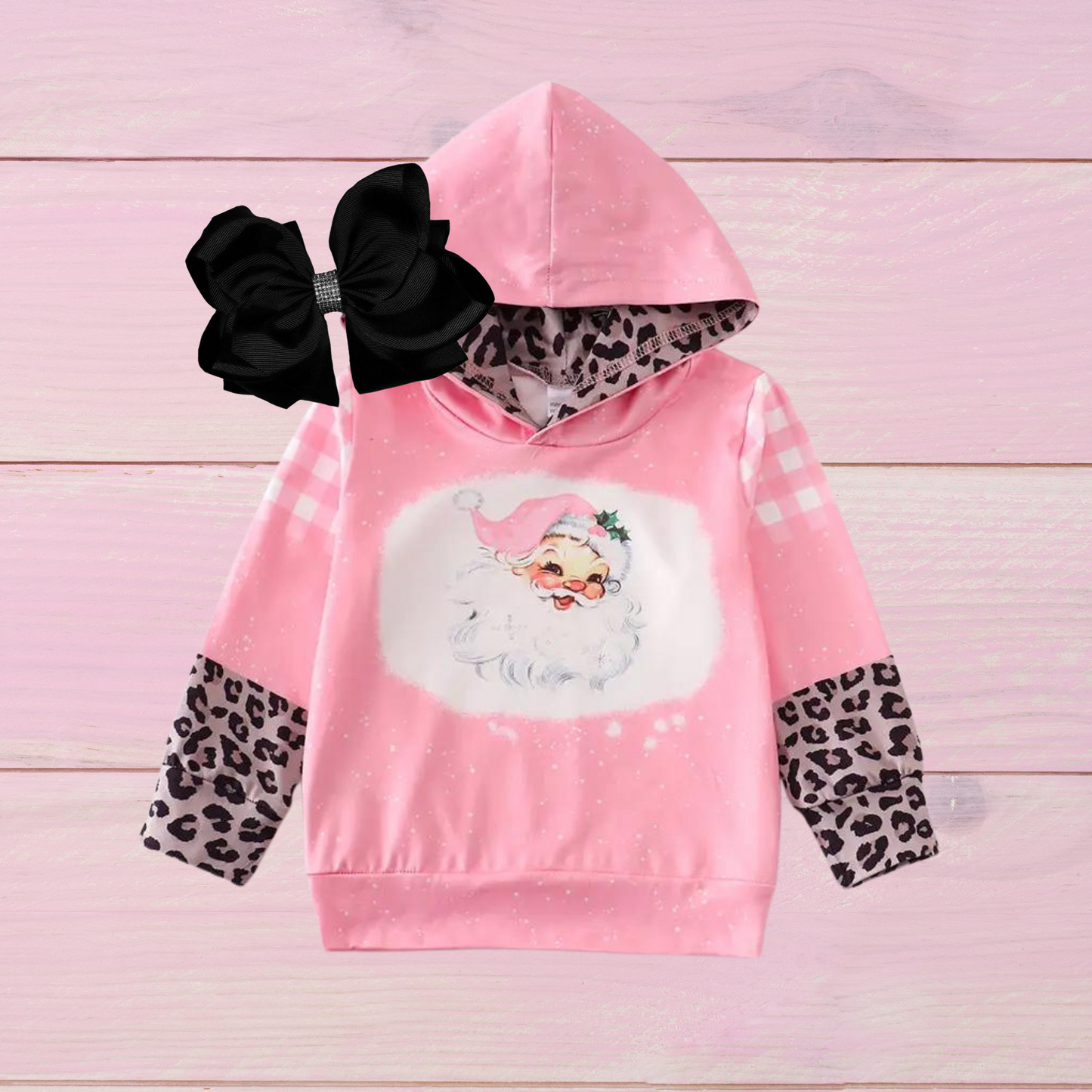 Pink Santa Cheetah Hoodie