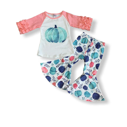 Pink and Blue Pumpkin Bells Set