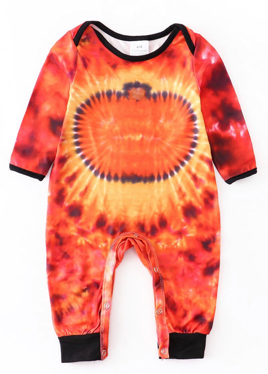 Tie Dye Pumpkin Romper