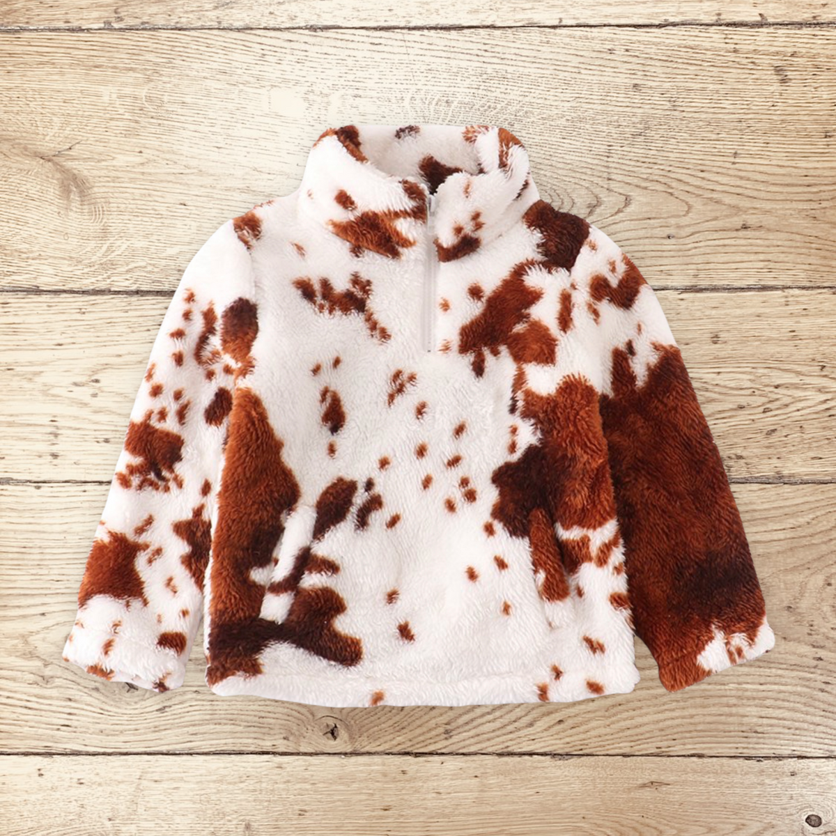 Brown Cow Print Sherpa