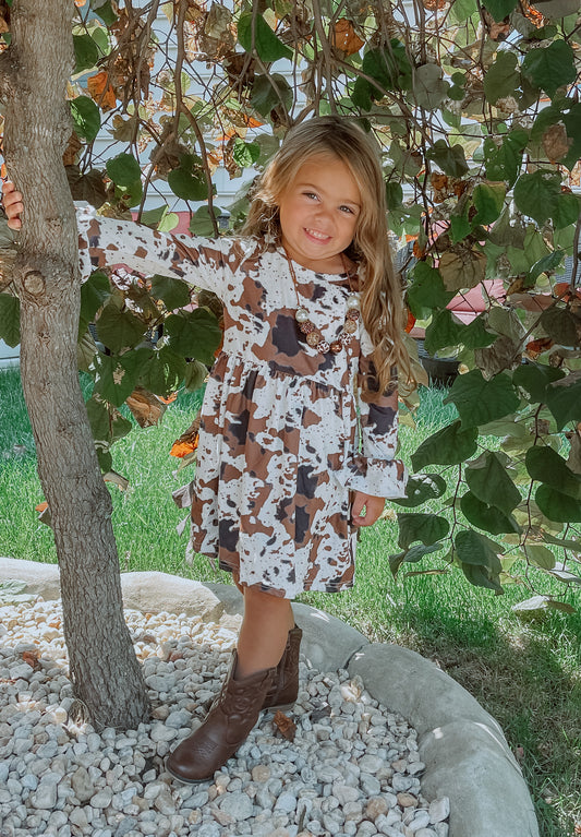 Brown Cow Print Dress
