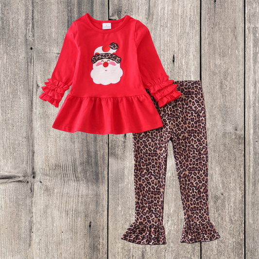 Santa Applique Leopard Set