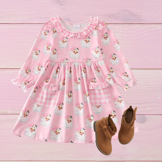 Pink Santa Pocket Dress