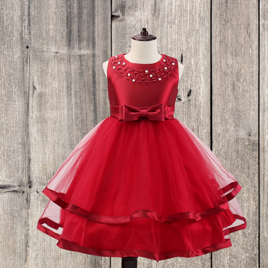 Princess Bow Knot Dress (Burgundy)